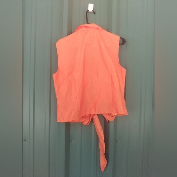Women's Orange Vest Blouse Top Size Large - Picture 3 of 3